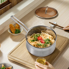 WANGYUANJI Non-Stick Stainless Steel Saucepan With Lid, 2.85QT Small Soup Pot For All Stoves, Oven Save, Dishwasher Safe - Otaj Gifts