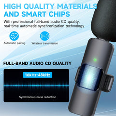 Wireless Lavalier Lapel Microphone For IPhone IPad Professional Wireless Clip Mic - Cordless Omnidirectional Condenser Recording Mic For Interview Video Podcast Vlog YouTube - Otaj Gifts