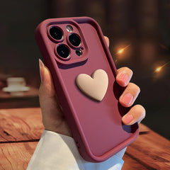 Three-dimensional Love Skin-friendly Frosted Lens All-inclusive Phone Case - Otaj Gifts