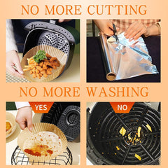 Air Fryer Disposable Paper Liner Non-stick Disposable Liners, 200PCS Air Fryer Disposable Paper Liners, 6.3In Round Air Fryer Parchment Paper - Otaj Gifts