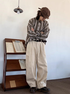 Men's All-match Retro Corduroy Wide-leg Pants - Otaj Gifts
