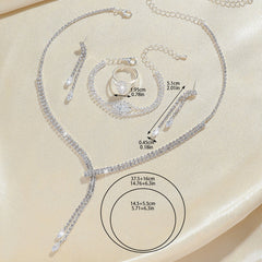 Fashion Simple Necklace Earring Bracelet Four-piece Set - Otaj Gifts