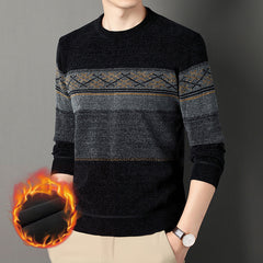 Chenille Velvet Padded Sweater Middle-aged Men's Clothing Thick Warm Jacquard - Otaj Gifts