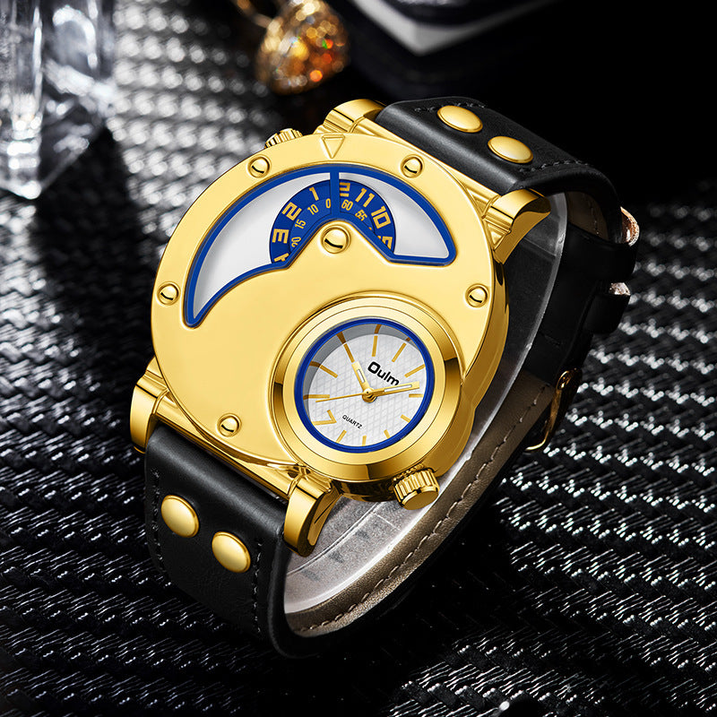 Gold Multi-functional Exaggerated Dial Watch For Men - Otaj Gifts