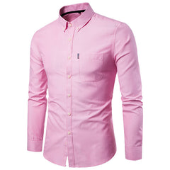 Men S Shirts Korean Men Slim Long Sleeve Dress Shirt - Otaj Gifts