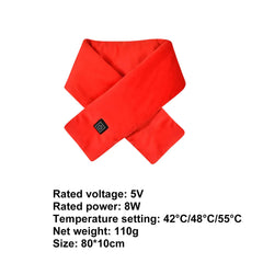 USB Women Men Heating Scarf Temperature Scarf 3 Gears Adjustable USB Charging Heat Control Neck Warmer For Cycling Camping USB Heated Scarf - Temperature Adjustable Heating Scarf - Otaj Gifts