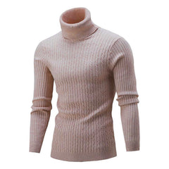 Men's Sweater Casual Retro Twisted Flower Turtleneck Knitting - Otaj Gifts